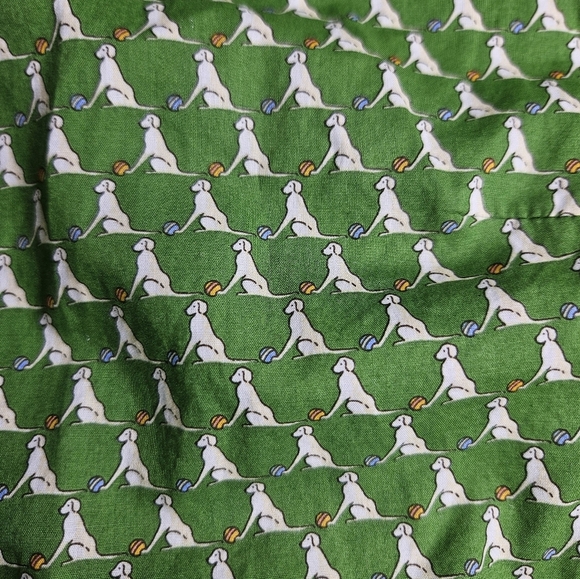 Talbots Women's Button Down Shirt Size 6 Green Dog With Ball Pattern - Picture 2 of 8